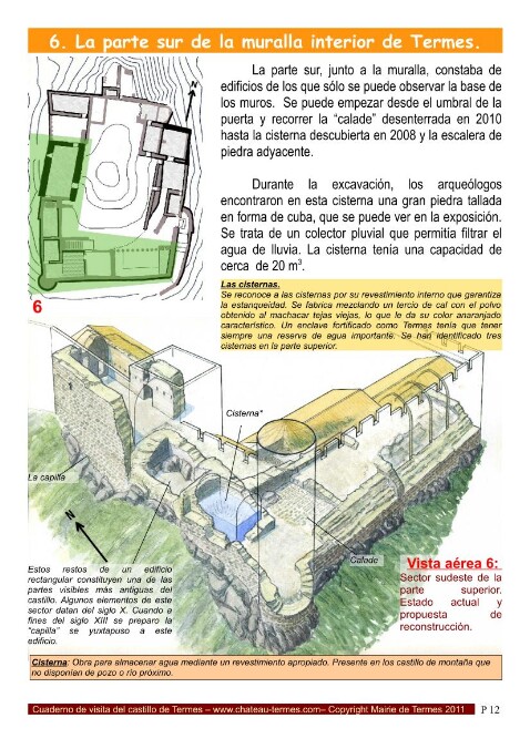 Cahier de visite espagnol castillano castillo de Termes
