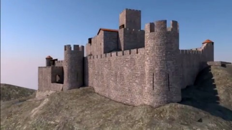 Château royal de Termes, un des 5 fils de Carcassonne, Pays Cathare. Corbières, Sud de France, 3D.