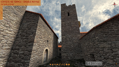 3d château de Termes, reconstitution, visite virtuelle, chateau, cathare